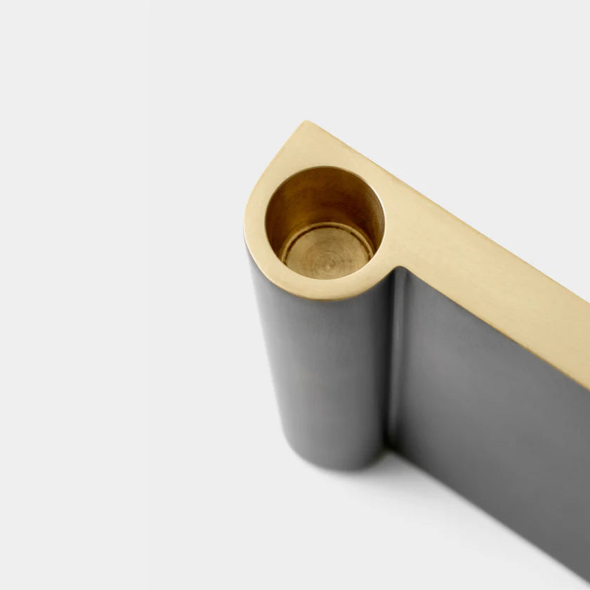 Bronzed Brass Candleholder Set